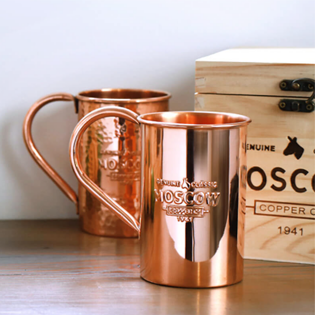 drinking from copper cups