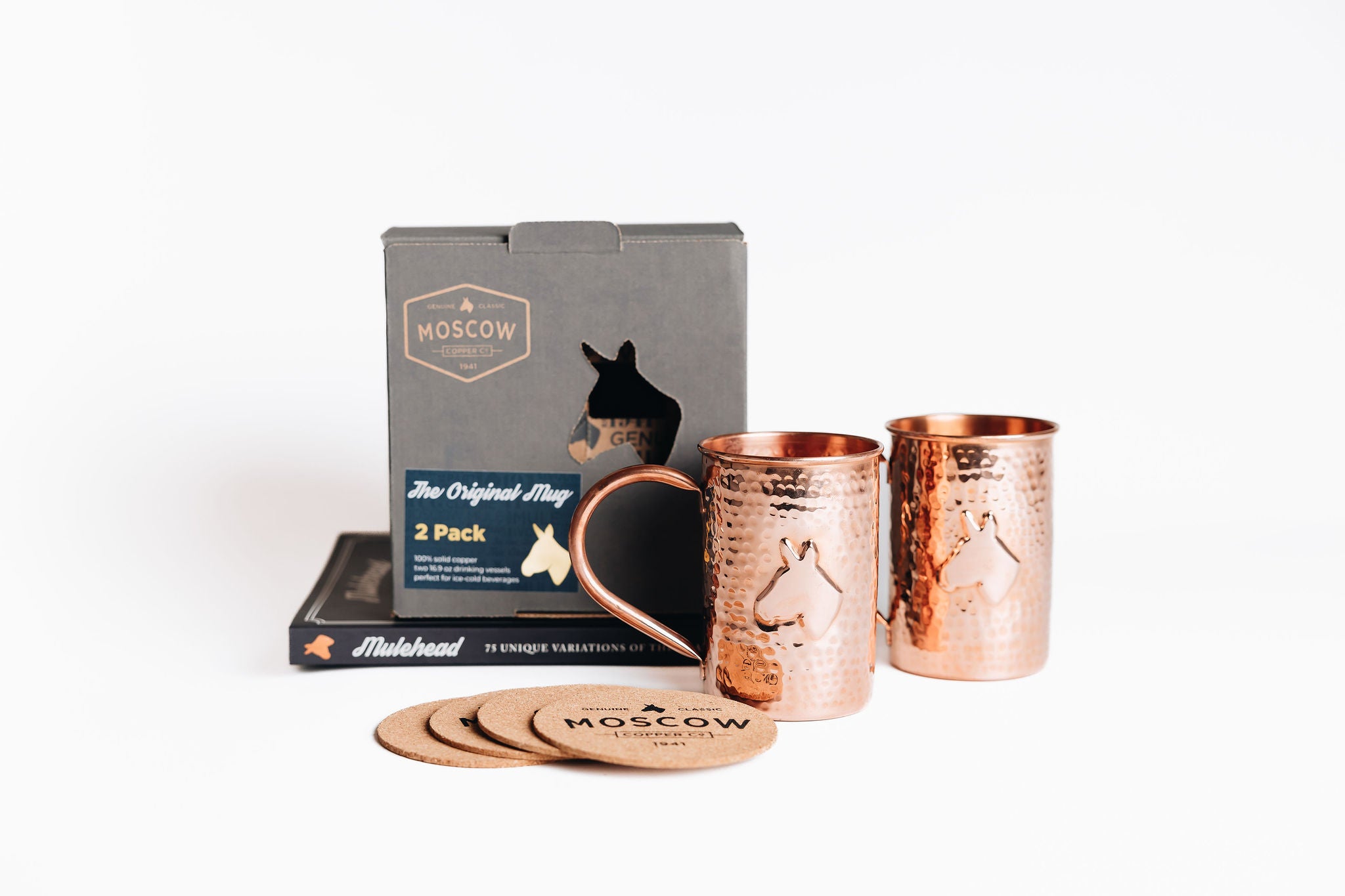 Mulehead Gift Set for Moscow Mule Cocktail Lovers Polished