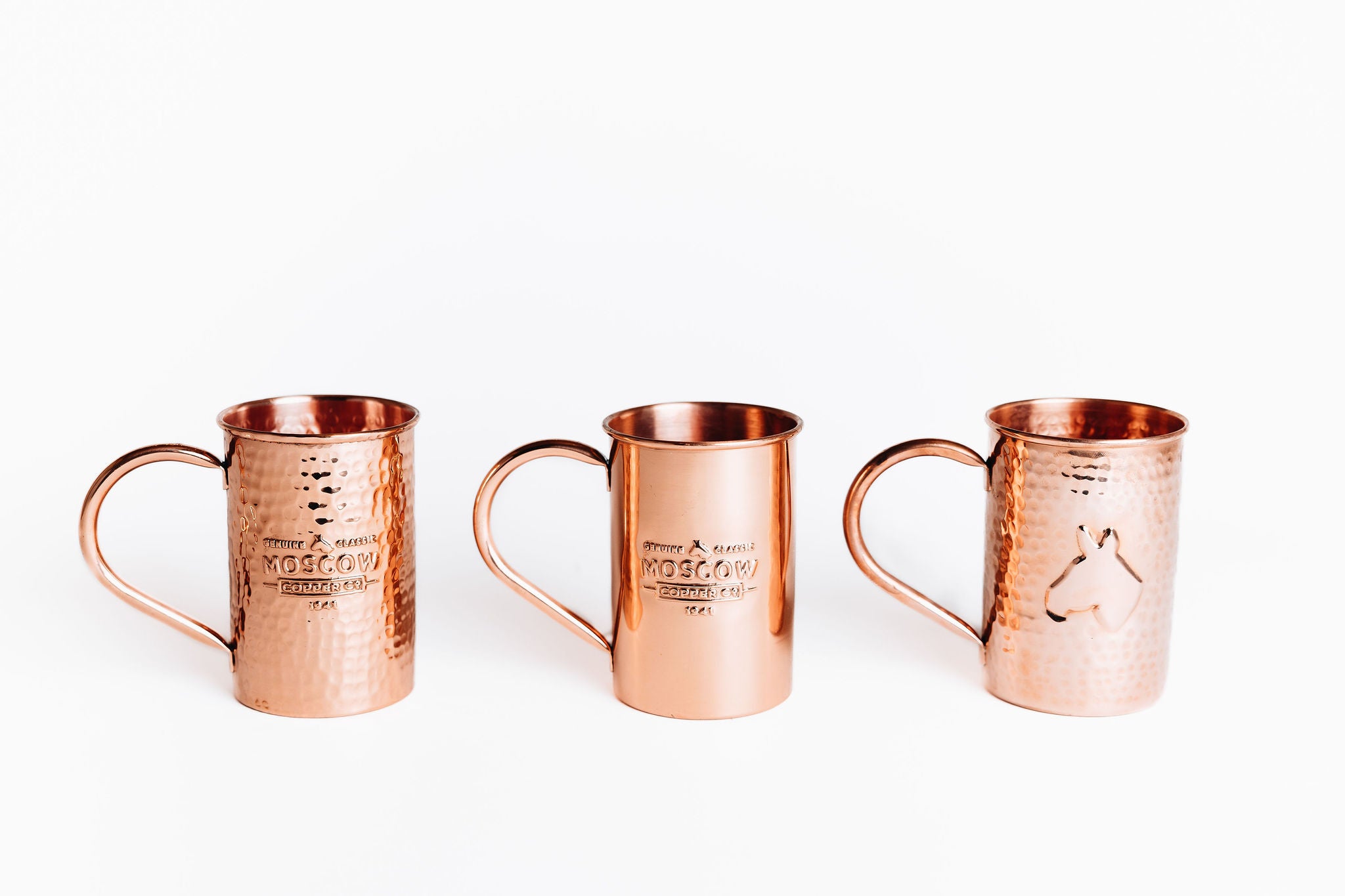 Embossed Exclusive Moscow Mule Copper Mugs Gift Set of 2 – Kamojo