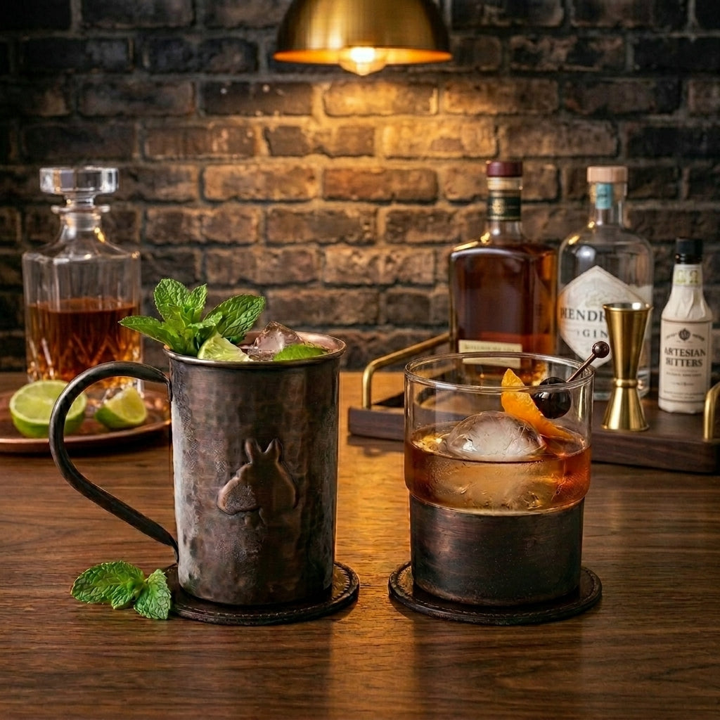 Why Copper Mugs and Copper Whiskey Glasses Belong in Every Home Bar