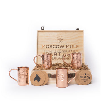 Custom Logo Engraved Moscow Mule Mug Set
