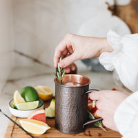 4-Pack Vintage Designed Copper Mugs in Antiqued Finish – Moscow